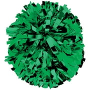 Chassé Metallic Cheerleading Poms - Shiny Metallic Cheer Pom with Baton Handle for Dance Sports Celebrations (Single, Kelly Green)