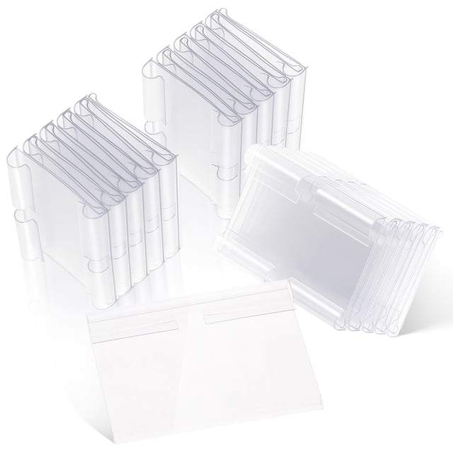 Miangastore 60 Pcs Shelf Labels Reusable Plastic Signs Holders Clip-on Shelf Retail Price Tags Display Labels Merchandise Stands