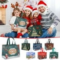 thumbnail image 4 of Kumdkd 1 Pack Christmas Bags Large 13"x10" - Reusable Holiday Tote Bags for Wine Bottles/Toys | Non-Woven Xmas Present Wrapping Supplies with Handles (Red/Green Patterns), 4 of 8