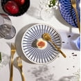 thumbnail image 5 of Thyme & Table Blue and White Calypso 12-Piece Ceramic Dinnerware Set, 5 of 10