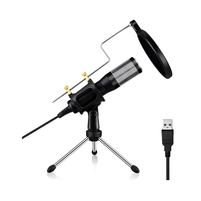 Professional Condenser Microphone Computer Laptop Recording Gaming Mic Speaker for Singing Streaming Accessories
