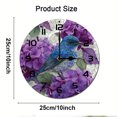 thumbnail image 2 of ZXCXRQFa Blue Bird On Branches Flower Silent Non Ticking Wooden Clock 10 Inch, Round Wall Clock,Decorative for Living Room, Kitchen, Home,Bathroom, Bedroom, Office or School, 2 of 7