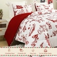 Exclusivo Mezcla Christmas Comforter Set Twin Size, Reversible White