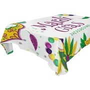 SKYSONIC Mardi Gras Tablecloth Waterproof Washable Polyester Square Table Cover Durable Tablecloth for Kitchen Dining Table Party Decor (54 X 72 Inch)