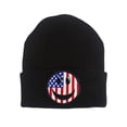 thumbnail image 1 of Gravity Threads USA Smile Face Patch Cuffed Beanie - Black, 1 of 2