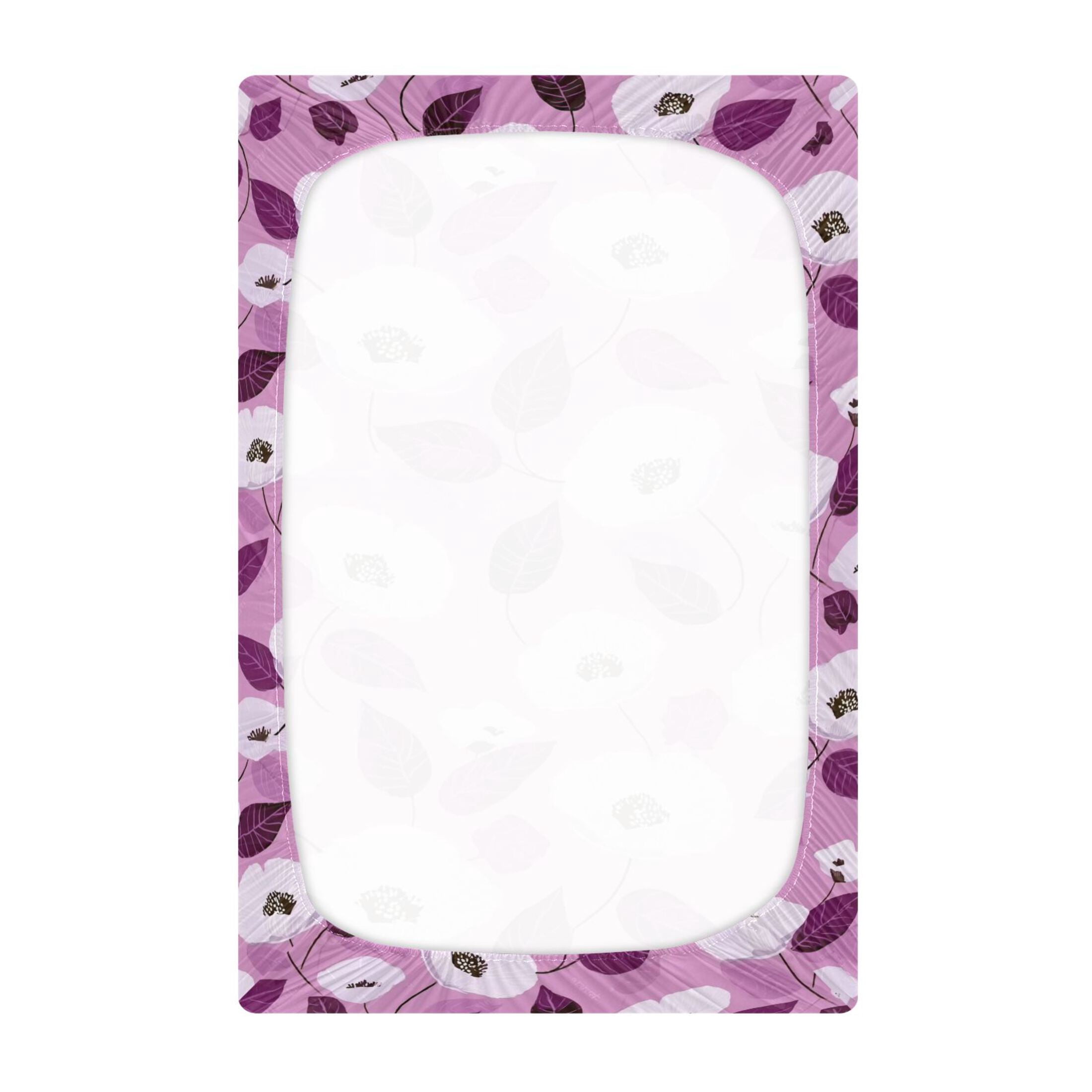 Baby Essentials 52”x 28”- Standard Cotton-like Modal Elastic- Purple Flowers Design Crib Sheets for Newborns and Toddlers