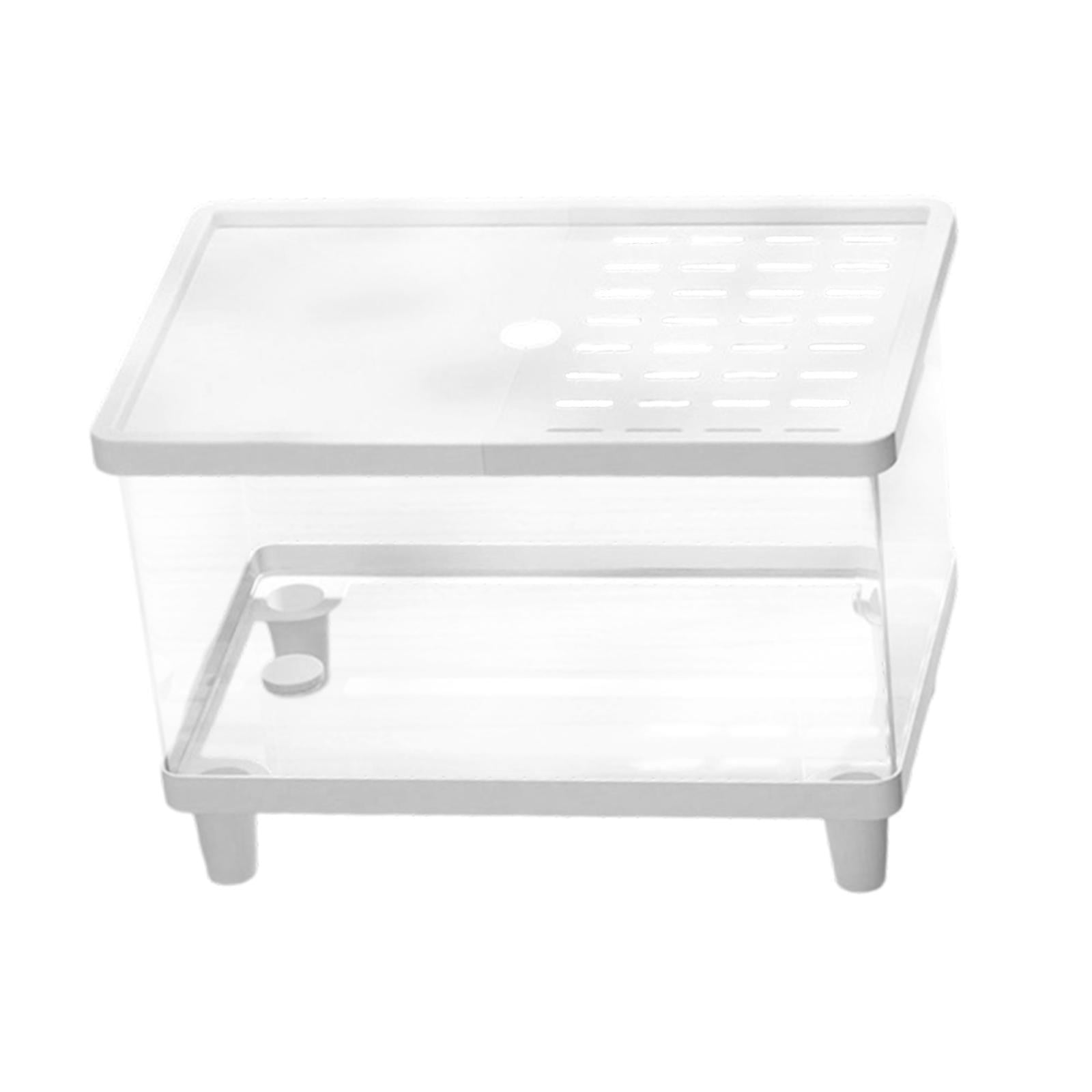balikha Mini Reptile Terrarium Habitat Container Top Ventilation Clear Full View Small Lizard Tank Snake Enclosure for Turtles Snails 30cmx19.5cmx21cm