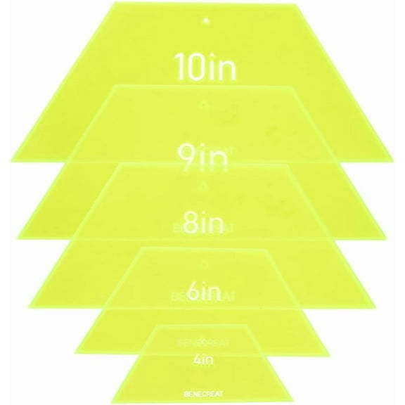 Half Quilting Template 4/6/8/9/10inch Acrylic Quilting Ruler Allowance Templates Ruler for DIY Hand Patchwork Machine Quilting Sewing Needlework Craft Green DIY
