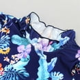 thumbnail image 3 of QTBIUQ Baby Girls Two Piece Swimsuit Long Sleeve Top Shorts Upf 50+ Sun Protection Swimwear 3-9 Years, 3 of 8