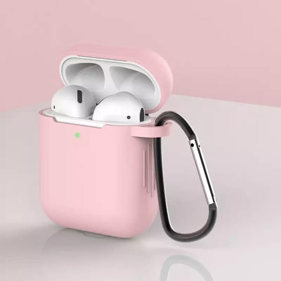 Apple Airpods Case Cover Silicone Earpods Protective Case Cover for Apple Airpods Charging Case 1 2 (Light Pink)