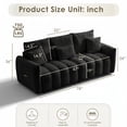 thumbnail image 2 of AISWORD Modern Sofa Couch, Comfy Deep Seat Teddy Cloud Sofa, Upholstered 3-Seater Boucle Couch with Pillows, Black, 2 of 8