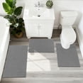 thumbnail image 2 of Bathroom Rugs Sets 3 Pieces, Ultra Thin Bath Mats Fit Under Door, Absorbent Quickly Dry Rubber Backing Braided Bath Mat Set, 2 of 10