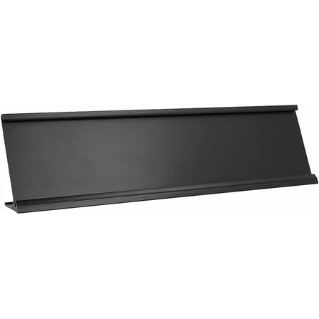 2" x 8" Aluminum Name Plate Holder for Desk - Office Business Door Sign Holder - Black