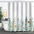 thumbnail image 1 of Bathroom curtain, green plant shower curtain, waterproof and mildew-proof, 3D digital printing, forest bath curtain partition, no drilling required, 30, 150*180, 1 of 1