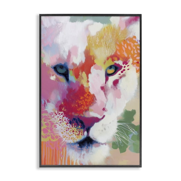 Stupell Industries Modern Lion Eyes with Intense Gaze Black Framed Giclee Art, 12 x 18, by Chromatic Storm Studio