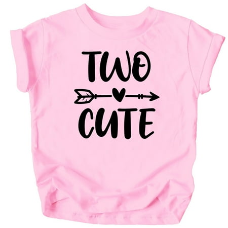

Two Cute Arrow 2nd Birthday Shirt for Toddler Girls Second Birthday Outfit Black on Pink Shirt 4T