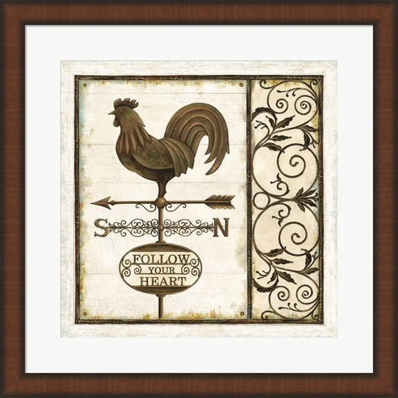 Weathervane Wisdom I by Daphne Brissonnet, Framed Wall Art, 19.75W x 19.75H