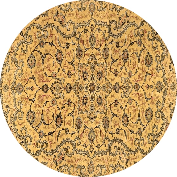 Ahgly Company Indoor Round Persian Brown Traditional Area Rugs, 4' Round