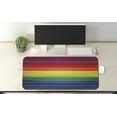 thumbnail image 2 of Abstract Computer Mouse Pad, Digital Rainbow Stripes with Gradient Neon Effects Featured Horizontal Bands Print, Rectangle Non-Slip Rubber Mousepad X-Large, 35" x 15", Multicolor, by Ambesonne, 2 of 2