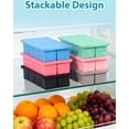 thumbnail image 5 of 2-Pack Large Silicone Ice Cube Trays with Lid – 16 Big 2" Square Cubes, Slow-Melting for Whisky/Cocktail, Leak-Proof, Stackable – BPA-Free, Easy Release – Black/Gray/Pink/Blue/Green, 5 of 8