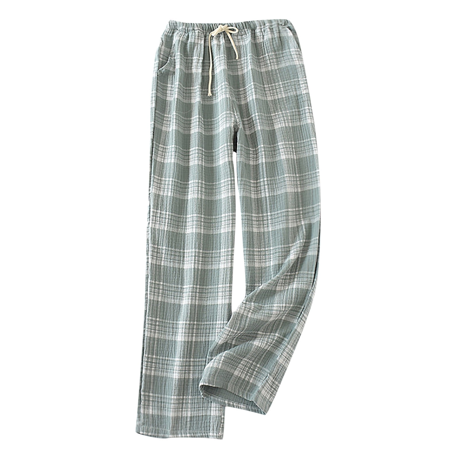 Mens Pajama Pants Plaid Lounge PJs Sleepwear Bottoms with Pocket Casual ...