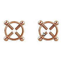 1Pair Titanium Round Non-Piercing Nipple Ring Shield Body Piercing Jewelry Nickel-Free Fake Piercing 316L Surgical Steel(Rose Goldtone)