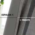 thumbnail image 3 of Lino Cortinas Blackout con Aislamiento Térmico, 100% Blackout y Ojal Superior Cortina para Recámara y Ventana de Sala, Capa Trasera de Revestimiento Gris, 2 Paneles, 140 x 305 cm, Gris, 3 of 13