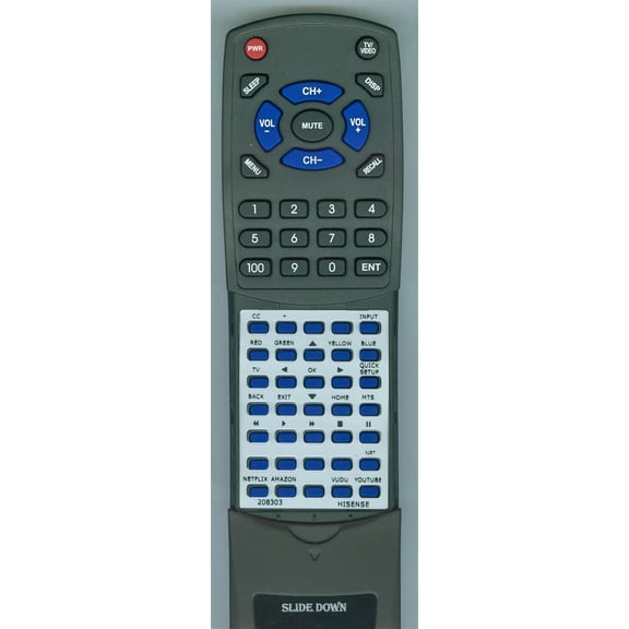 Replacement Remote for HISENSE 208303, EN2A27HT, 43H6D, 50H6D, 55H6D, 65H6D