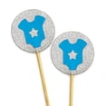 thumbnail image 2 of Darling Souvenir, Glitter Baby T-Shirt Baby Shower Cupcake Toppers, Dessert Decorations - Pack Of 20, 2 of 3