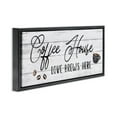 thumbnail image 3 of Stupell Industries Coffee House Love Brews Here Food & Beverage Painting Black Floater Framed Canvas Art Print Wall Art, 25 x 11, 3 of 9