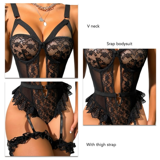 Couple underwear set sexy thong head lace hollow opening