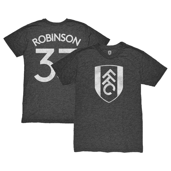 Men's 1863FC Antonee Robinson Heather Black Fulham Player Name & Number Twisted Tri-Blend T-Shirt