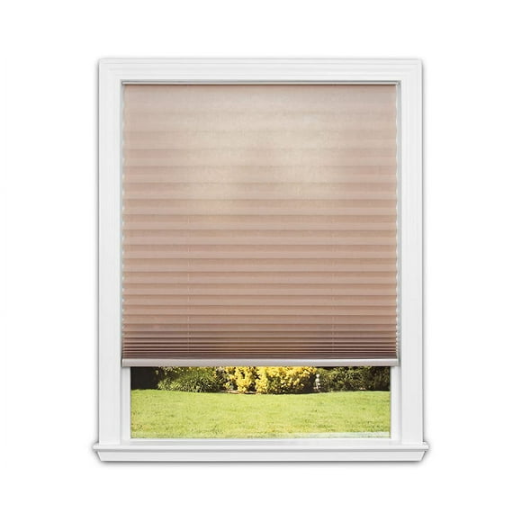 Redi-Shade-No-Tools-Easy-Lift-Trim-at-Home-Cordless-Pleated-Light-Filtering-Fabric-Shade-Natural,-36-in-x-64-in,-(Fits-windows-19-in 36-in)