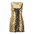 thumbnail image 5 of Unir Women's Sparkly Sequin Dress, Sleeveless Bodycon Mini Dress for Party & Clubwear Events, 1PC, S-XL, 5 of 7