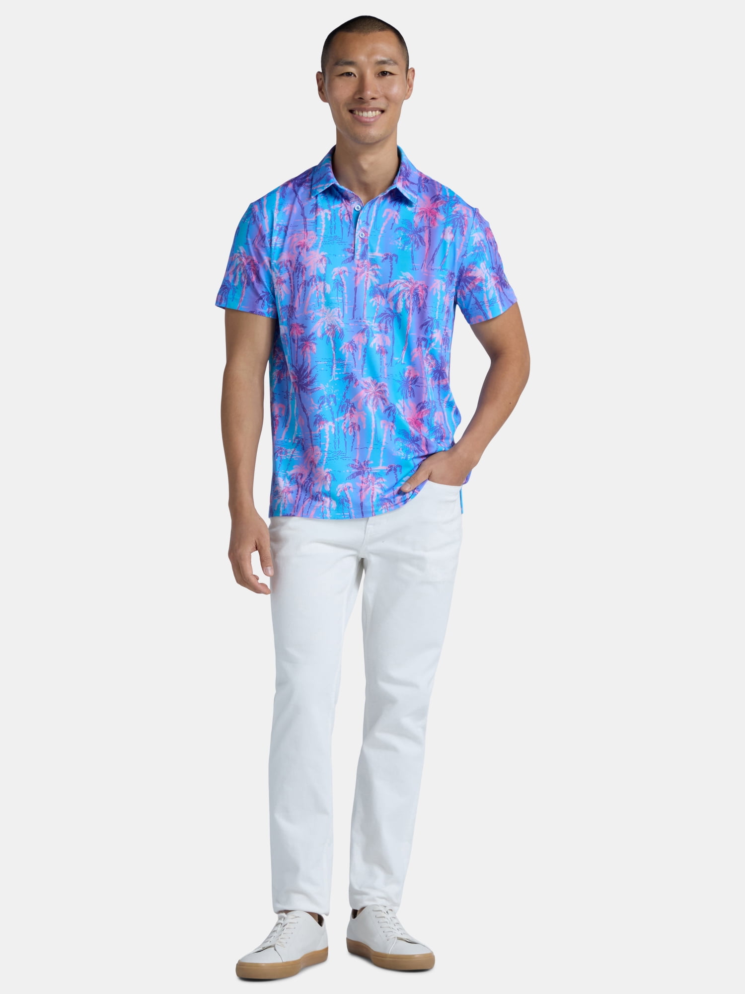 Birdie Bound Men's and Big Men's Novelty Print Golf Polo Shirt, Sizes S-5XL