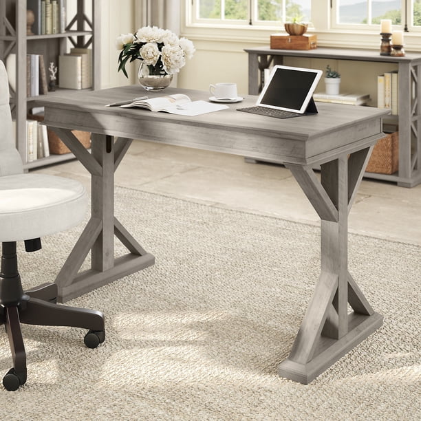 Bush Furniture Homestead 48W Writing Desk in Driftwood Gray
