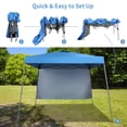 thumbnail image 5 of Ainfox 8 x 8 ft Pop up Canopy Tent with One Sidewall,Instant Slant Outdoor Gazebo for Beach, Sun Shade,Outdoor Activies,Sky Blue, 5 of 8