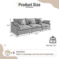 thumbnail image 5 of 120" Cloud Couch Sectional for Living Room, Down Filled Modular Sectional Sofa Couch, 3 Seater,Gray, 5 of 15