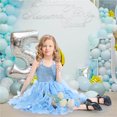 thumbnail image 4 of newwalpole Tutu Dress for Girls Sparkly Sequin Tulle Princess Birthday Party Prom Outfit Toddler Girls Sneaker Ball Gown Dress Blue for Size 4-6 Years, 4 of 4