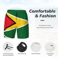 thumbnail image 3 of Mens Swim Trunks Guyana Flag Quick Dry Board Shorts with Compression Liner, 3 of 6