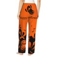 thumbnail image 2 of Halloween Pajama Pants Women, Halloween Orange Ghost Soft Lounge PJ Yoga Pants, Womens Sleepwear Pajama Bottom, 2 of 7