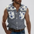 thumbnail image 2 of Taqqpue Mens Tank Tops Casual Graphic Button Down Sleeveless Shirts Vests Summer Loose Fit Workout Beach Vacation Tee Shirts with Pockets, 2 of 5