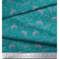 thumbnail image 3 of Soimoi Green Cotton Voile Fabric Fish & Noodles Food Print Sewing Fabric Yard 42 Inch Wide, 3 of 3