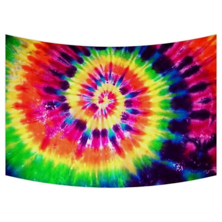 Gckg Colorful Tie Dye Tapestry Colorful Tie Dye Wall Hanging Wall Decor Art For Living Room Bedroom Dorm Cotton Linen Decoration Size 90x60 Inches