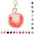 thumbnail image 2 of Pom Pom Keyring Faux Fur Decorative Fuzzy Ball Keychain Bag Charm for Women, 2 of 10