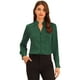 thumbnail image 1 of Blusa de oficina de trabajo con botones de manga larga y linterna Allegra K Verde Oscuro XS, 1 of 5