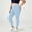A05-Light Blue, variant on Zysthvn Plus Size Casual Jeans for Women Winter Skinny High Rise Denim Pants Women Solid with Pockets Elastic Waist Pull On Trousers