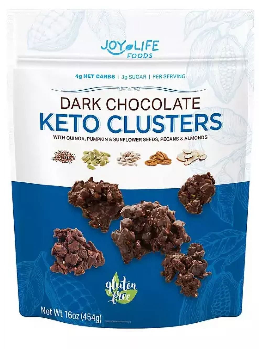 Dark Chocolate Keto Clusters – 2 Packs (16 oz Each, Total 32 oz)