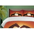 thumbnail image 4 of Ambesonne Rural Duvet Cover Set, Horses Silhouette on Sunset, 2-Calking, Vermilion Seal Brown, 4 of 7