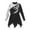 Black, variant on Kids Girls Long Sleeve Ice Figure Skating Dress Rhinestone Roller Skating Performance Competition Costume